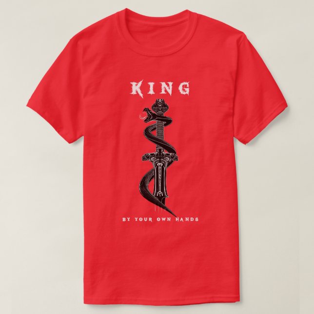 Camiseta Espada Conan Atlanteana com Cobra King por sua pró (Frente do Design)