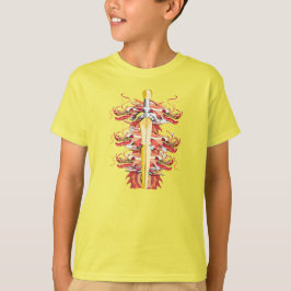 Camiseta Espada de Dragão Amarelo Brilhante