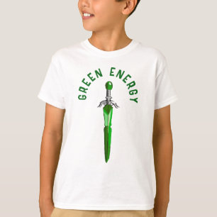 Camiseta Espada Fantasia Verde Brilhante para Crianças