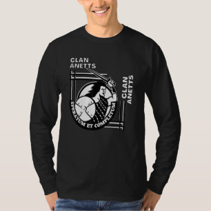 Camiseta Espadachim do Lema Gaélico do Clã Anetts