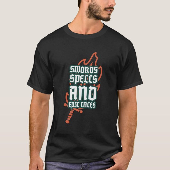 Camiseta Espadas, Ortografia e Tales Epic Larping (Frente)