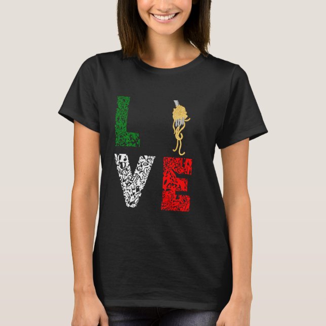 Camiseta Espaguete Italiano Adora Pasta Cozinhar de Massas (Frente)