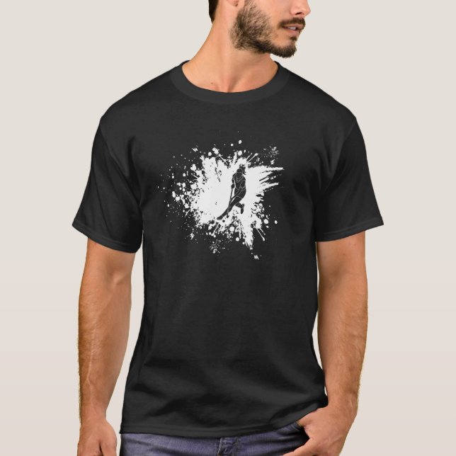 Camiseta Espalhamento De Cor Da Rapariga De Hóquei Em Campo (Frente)