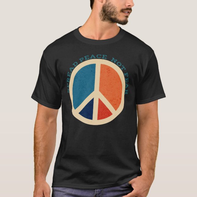 Camiseta Espalhar a paz sem temer o símbolo da paz venenosa (Frente)