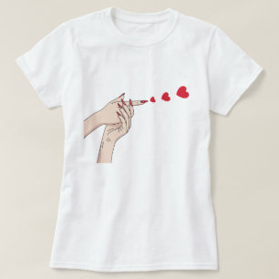 Camiseta Espalhar amor, Arte de Arma de Coração Dedinho