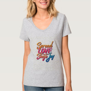 Camiseta "Espalhar amor, compartilhar alegria" palavras mot