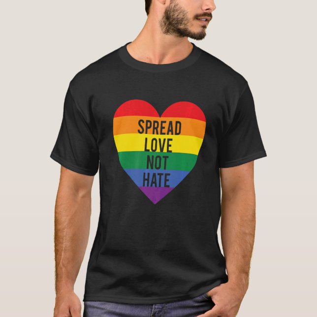 Camiseta Espalhar amor sem odiar Lgbt Orgulho gay da Fila B (Frente)