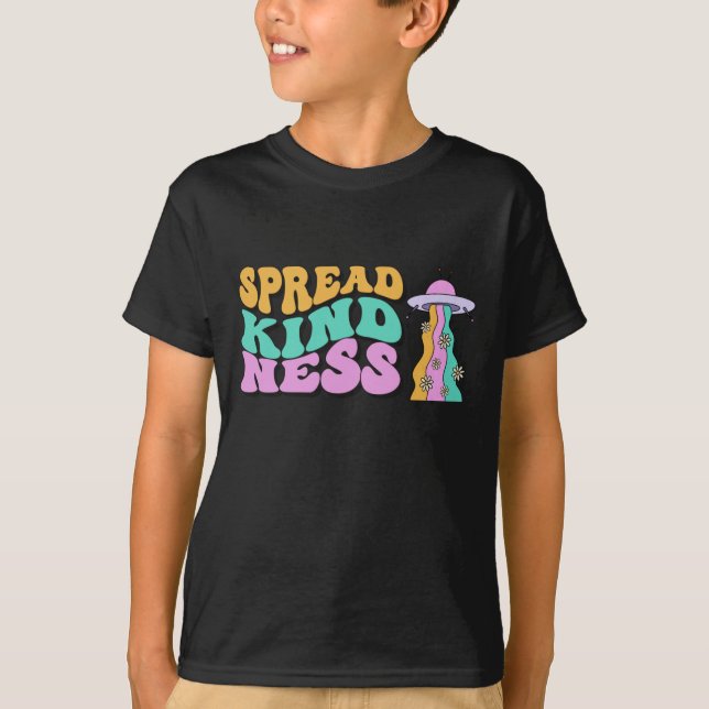 Camiseta Espalhar Bondade Pastel Ufo Rainbow Sticker (Frente)