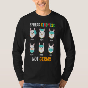 Camiseta Espalhar gentileza Não Germs Llama Mask Social Err