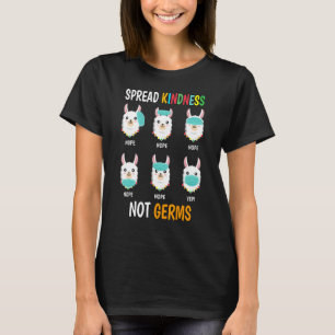 Camiseta Espalhar gentileza Não Germs Llama Mask Social Err