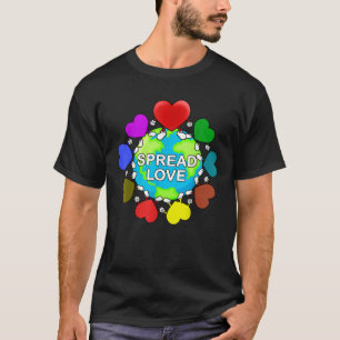 Camiseta Espalhar O Amor Pelo Mundo Cute Rainbow Hearts L