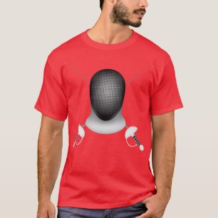 Camiseta Espalhas De Esgrima Cruzada E Máscara De Esgrima