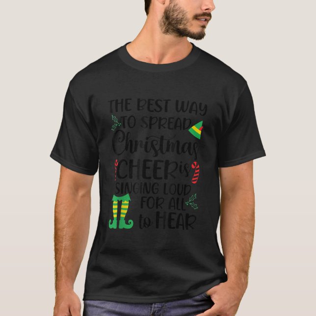 Camiseta Espalhe a alegria de Natal cantando alto para todo (Frente)