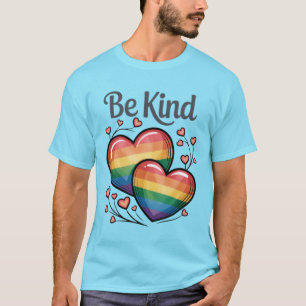 Camiseta Espalhe Amor e gentileza Seja Gentil Corações Arco