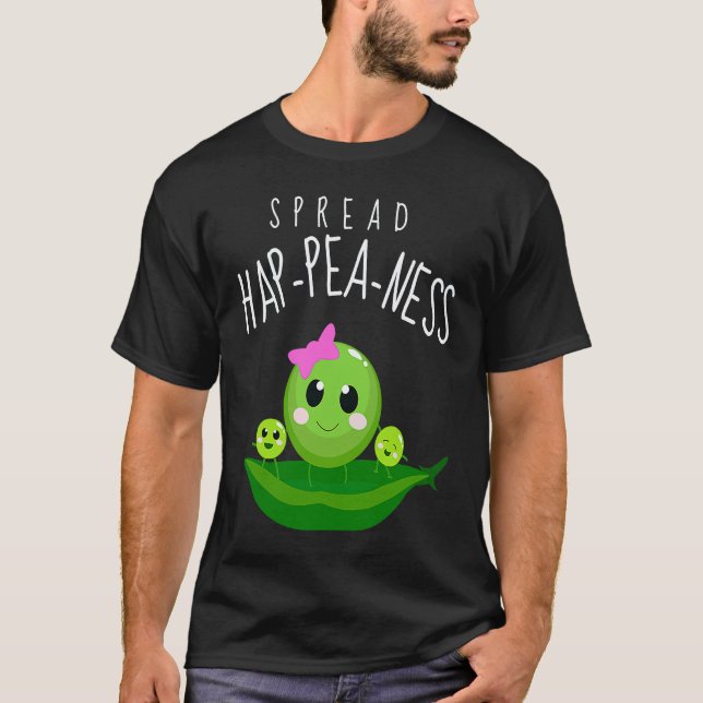 Camiseta Espalhe Felic pea dade Piadas de Comida Vegana (Frente)