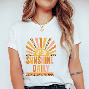 Camiseta Espalhe Luz Solar Diária, Retro Verão