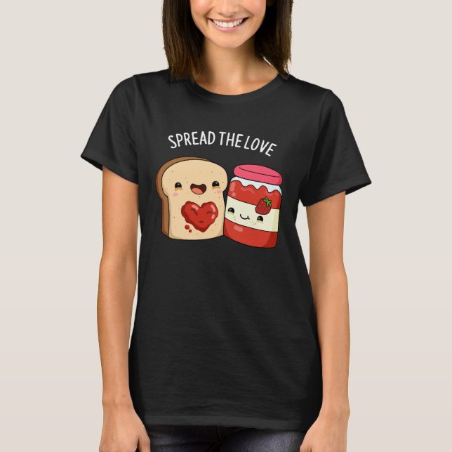 Camiseta Espalhe o amor Engraçado e Pão Escuro BG (Frente)