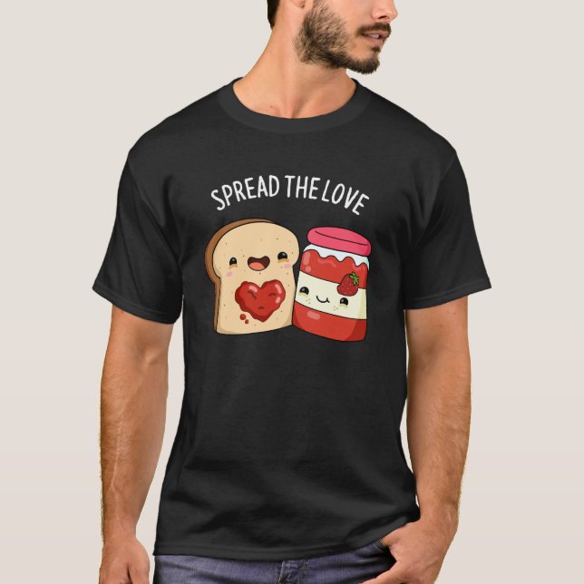 Camiseta Espalhe o amor Engraçado e Pão Escuro BG (Frente)