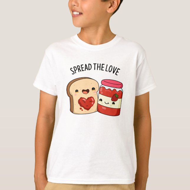 Camiseta Espalhe o amor Engraçado e Pão Pão (Frente)