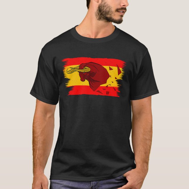 Camiseta Espana Bull Fight for Taurus and Espanha Flag (Frente)