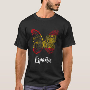 Camiseta Espana Espanha Bandeira Borboleta Wing Espanol Esp