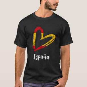 Camiseta Espana Espanha Flag Heart, Espanha Roots Espanol S