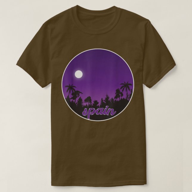 Camiseta espanha à noite com Palms (Frente do Design)