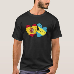 Camiseta Espanha Bahamas Bandeira Corações Divididos Orgulh