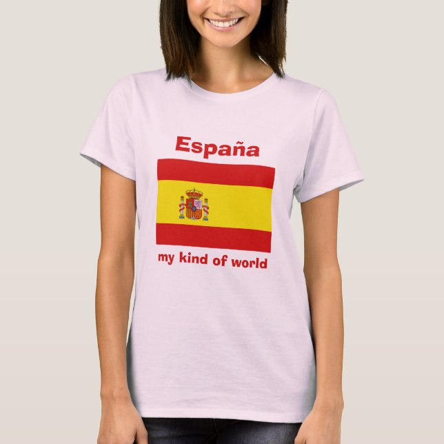 Camiseta Espanha Bandeira + Mapa + Texto (Frente)