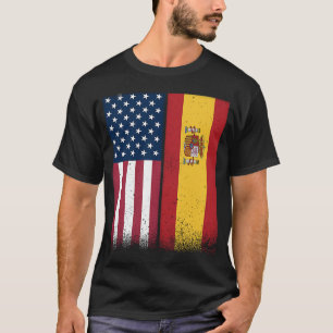 Camiseta Espanha Bandeiras Americanas Espanholas Orgulhosas