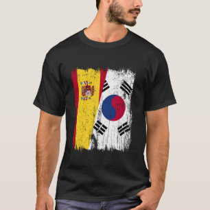Camiseta Espanha Coreia do Sul Meia Bandeira Espanhola Sul-