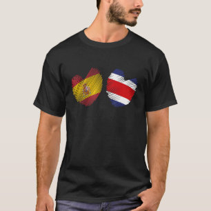 Camiseta Espanha Costa Rica Coração Bandeira Espanhola Cost