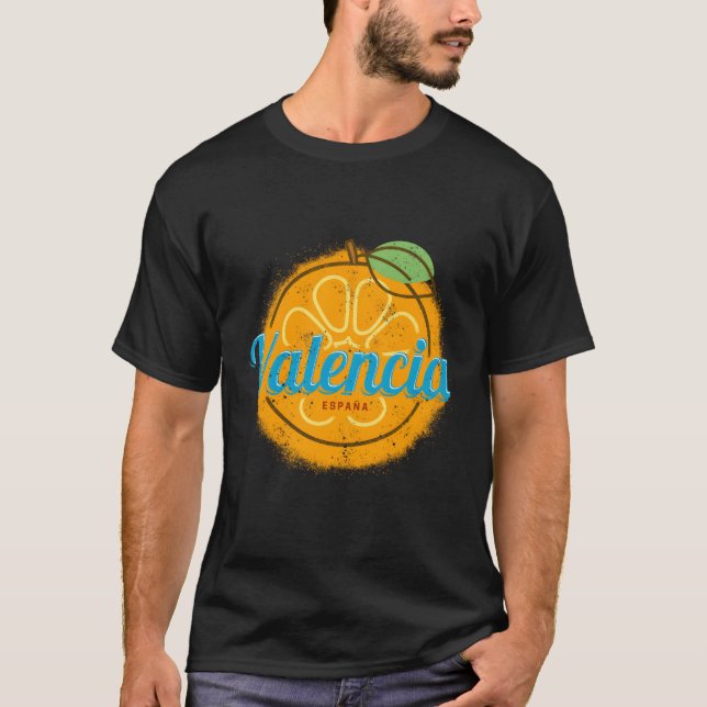 Camiseta Espanha De Laranja Valencia Para Férias (Frente)