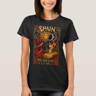 Camiseta Espanha Eclipse Total do Sol 2026 Agosto 12 Astron