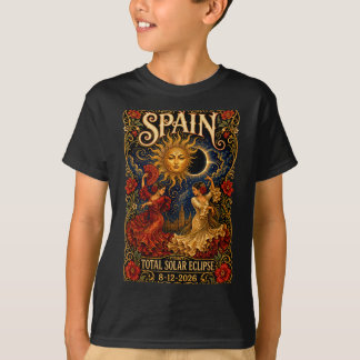 Camiseta Espanha Eclipse Total do Sol 2026 Agosto 12 Astron