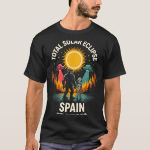 Camiseta Espanha Eclipse Total do Sol 2026 Pé Grande Aliení