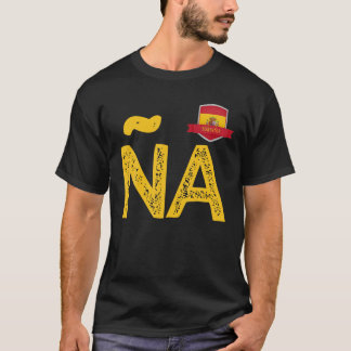 Camiseta Espanha Espa a HA Sinalizador humano Letra N e A E