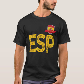 Camiseta Espanha Espa a Human Flag Letra E e S e Espanha P