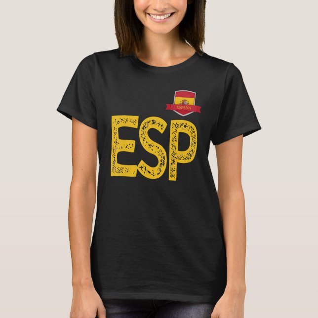 Camiseta Espanha España Human-Flag - Letra E e S e Espanha  (Frente)