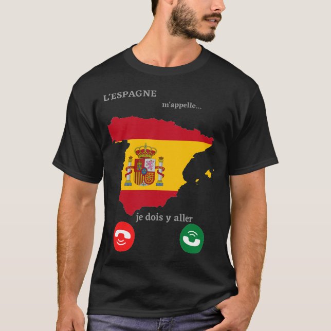 Camiseta Espanha está ligando e eu tenho que ir (Frente)