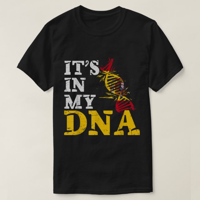 Camiseta Espanha Está no meu DNA, pavilhão espanhol España (Frente do Design)