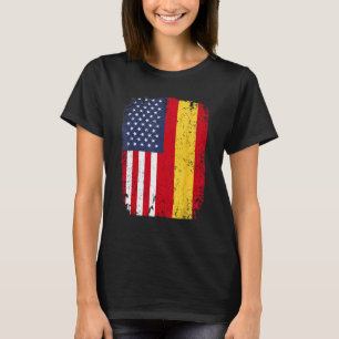 Camiseta Espanha EUA Bandeira Americana Espanha Dupla Cidad