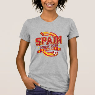 Camiseta Espanha Futebol 2026 Futebol Negrito País Tipograf
