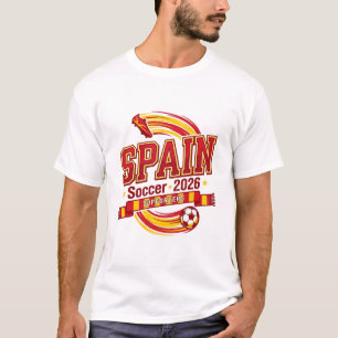 Camiseta Espanha Futebol 2026 Futebol Negrito País Tipograf