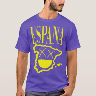 Camiseta Espanha Grunge Espanhol X Olhos Sorrindo Face Amar