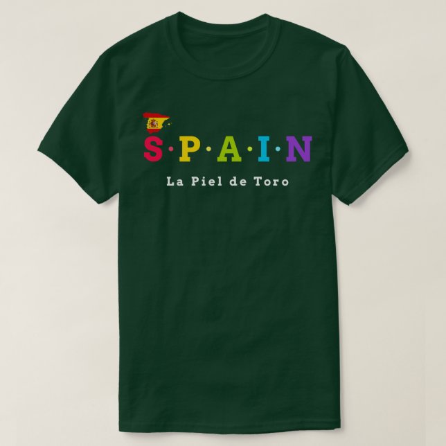 Camiseta Espanha La Piel de Toro Versão do Sinalizador da p (Frente do Design)