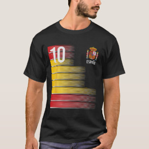 Camiseta Espanha Número 10 Espana Futebol Espanhol Homens M