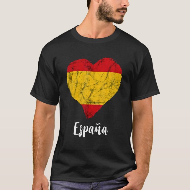 Camiseta Espanha Sinalizador Heart Espana Orgulho Espana Ra (Frente)