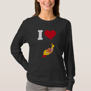 Camiseta Espanha Sinalizador para Lanzarote I Love Lanzarot
