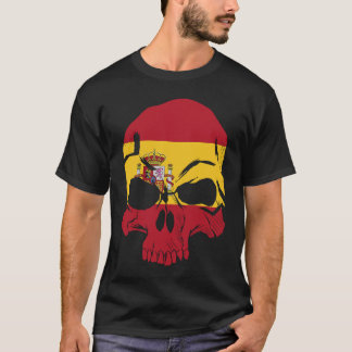 Camiseta Espanha Sinalizador Skull Barcelona Espana Catalon